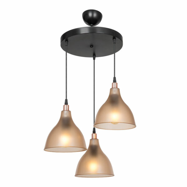 3-light ceiling lamp Orazio Ε27 amber-black D40x80cm