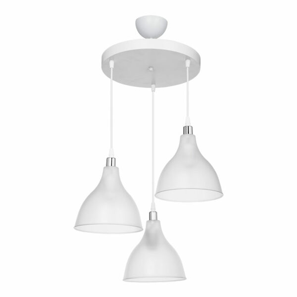 Таванска светилка со 3 светилки Orazio E27 проѕирно бела D40x80cm