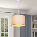 Ceiling lamp single light Eleg fabric in cream shade D30x22cm - Image 2