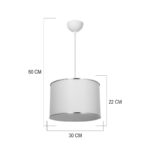 Ceiling lamp single light Eleg fabric in cream shade D30x22cm - Image 4