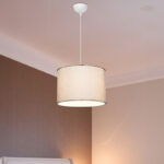 Single light ceiling lamp Eleg fabric in beige shade D30x60cm - Image 2