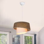 Plexi single light ceiling lamp in brown and cream shade D34x24.5cm - Слика 2