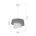 Plexi single light ceiling lamp in brown and cream shade D34x24.5cm - Слика 4