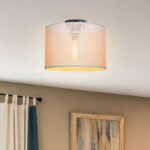 Single light Plega ceiling light fabric in cream shade D30x21cm - Слика 2