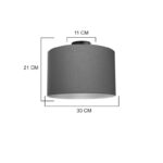 Single light ceiling lamp Momoa fabric in gray shade D30x21cm - Image 4