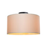 Garry single light ceiling light fabric in cream shade D38x21cm - Image 3