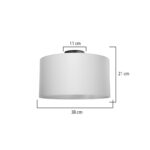Garry single light ceiling light fabric in cream shade D38x21cm - Image 4