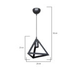 Single light Lesly pp ceiling lamp in black shade D24x22cm - Image 3