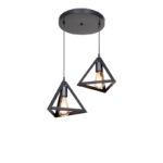 Two-light ceiling lamp Kecha pp in black shade D50x60cm