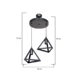 Two-light ceiling lamp Kecha pp in black shade D50x60cm - Image 3