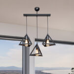 Three-light Lich pp ceiling lamp in black shade 60x24x75cm - Image 2