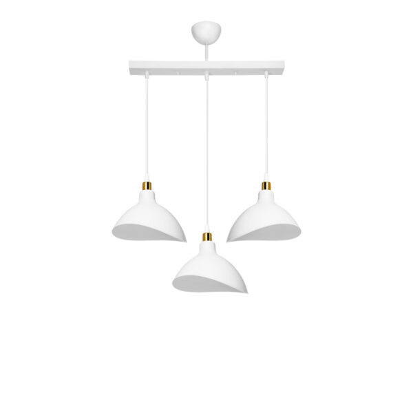 Three-light ceiling lamp Triha pp in white shade 60x22x90cm