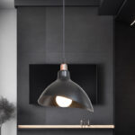 Single light Oufoa pp ceiling lamp in black shade D22x22cm - Image 2