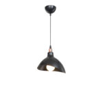 Single light Oufoa pp ceiling lamp in black shade D22x22cm - Image 3