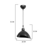 Single light Oufoa pp ceiling lamp in black shade D22x22cm - Image 4