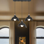 Triha pp three-light ceiling lamp in black shade 60x22x90cm - Слика 2