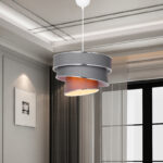 Single light ceiling lamp Tazma fabric in gray shade D38x25cm - Слика 2