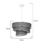 Single light ceiling lamp Tazma fabric in gray shade D38x25cm - Слика 4