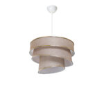 Single light ceiling lamp Tazma fabric in beige shade D38x65cm
