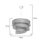 Single light ceiling lamp Tazma fabric in beige shade D38x65cm - Image 4