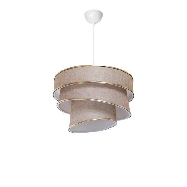 Single light ceiling lamp Tazma fabric in beige shade D38x65cm