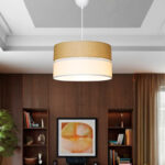 Single light ceiling lamp Opal fabric in natural and cream shade D38x55cm - Слика 2