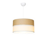 Single light ceiling lamp Opal fabric in natural and cream shade D38x55cm - Слика 3
