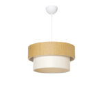 Pisco single-light ceiling lamp fabric in natural and cream shade D38x55cm