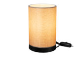 Table lamp Fana fabric in beige shade D14x21cm - Image 2