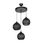 Three-light ceiling light PWL-0973 I  E27 black D35x18cm