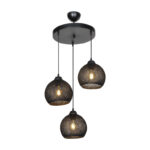 Three-light ceiling light PWL-0973 I  E27 black D35x18cm - Image 3