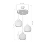 Three-light ceiling light PWL-0973 I  E27 white D35x18cm - Слика 4