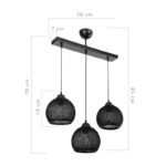 Three-light ceiling lamp PWL-0973 II E27 black 50x18x85cm - Слика 4
