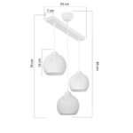 Three-light ceiling lamp PWL-0973 II E27 white 50x18x85cm - Image 4