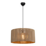 Lambu single-light ceiling lamp E27 in natural shade Φ40x20cm - Слика 3