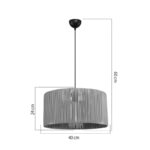 Lambu single-light ceiling lamp E27 in natural shade Φ40x20cm - Слика 4