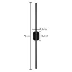 Wall lamp-wall sconce Senio led black 75x6x6cm - Слика 4
