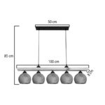 Five-light ceiling lamp Salote E27 in brown-natural shade 100x18x24cm - Image 4