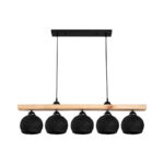 Five-light ceiling lamp Salote E27 in brown-black shade 100x18x24cm