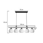 Five-light ceiling lamp Salote E27 in brown-cream shade 100x18x24cm - Слика 4