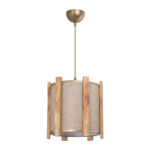 Едносветлечка таванска светилка Lidya E27 во беж-песок боја Φ31.5x28 см