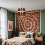 Lidya single-light ceiling lamp E27 in brown shade Φ31.5x28cm - Слика 2