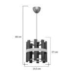 Lidya single-light ceiling lamp E27 in brown shade Φ31.5x28cm - Слика 4