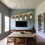 Five-light ceiling lamp Lagoon E27 in brown shade 100x8.5x10.5cm - Слика 2