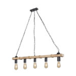 Five-light ceiling lamp Lagoon E27 in brown shade 100x8.5x10.5cm - Слика 3