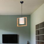 Sereda single-light ceiling lamp E27 in brown-cream shade 28x14x27cm - Слика 2