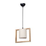 Sereda single-light ceiling lamp E27 in brown-cream shade 28x14x27cm