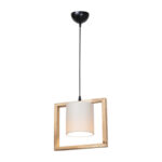 Sereda single-light ceiling lamp E27 in brown-cream shade 28x14x27cm - Слика 3