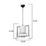 Sereda single-light ceiling lamp E27 in brown-cream shade 28x14x27cm - Слика 4