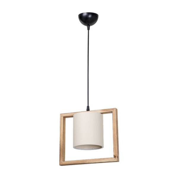 Sereda single-light ceiling lamp E27 in brown-cream shade 28x14x27cm